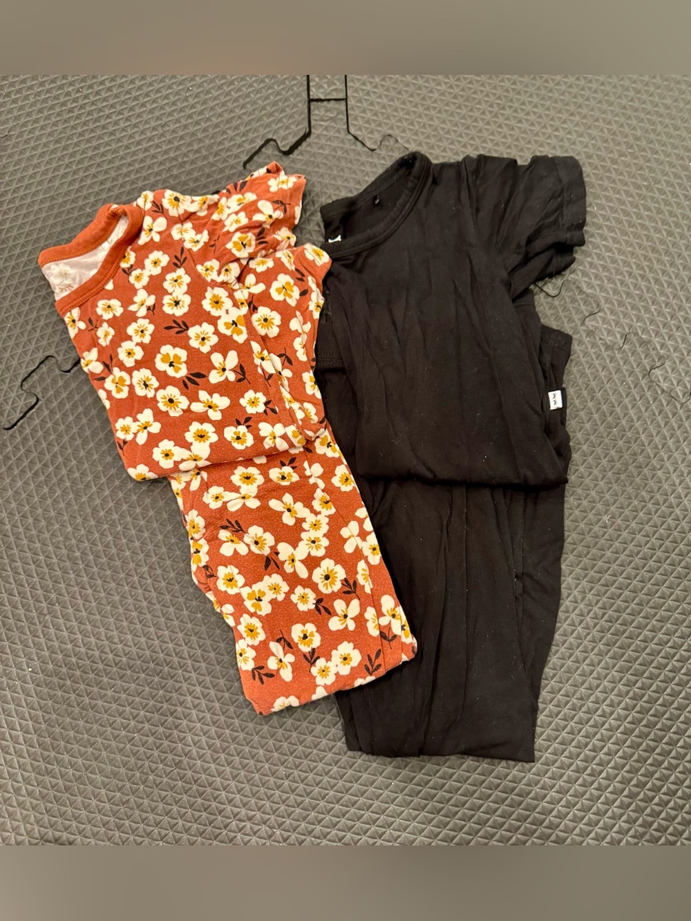 Little Sleepies Rust Floral 2 piece sleep set and Black 2 piece sleep set